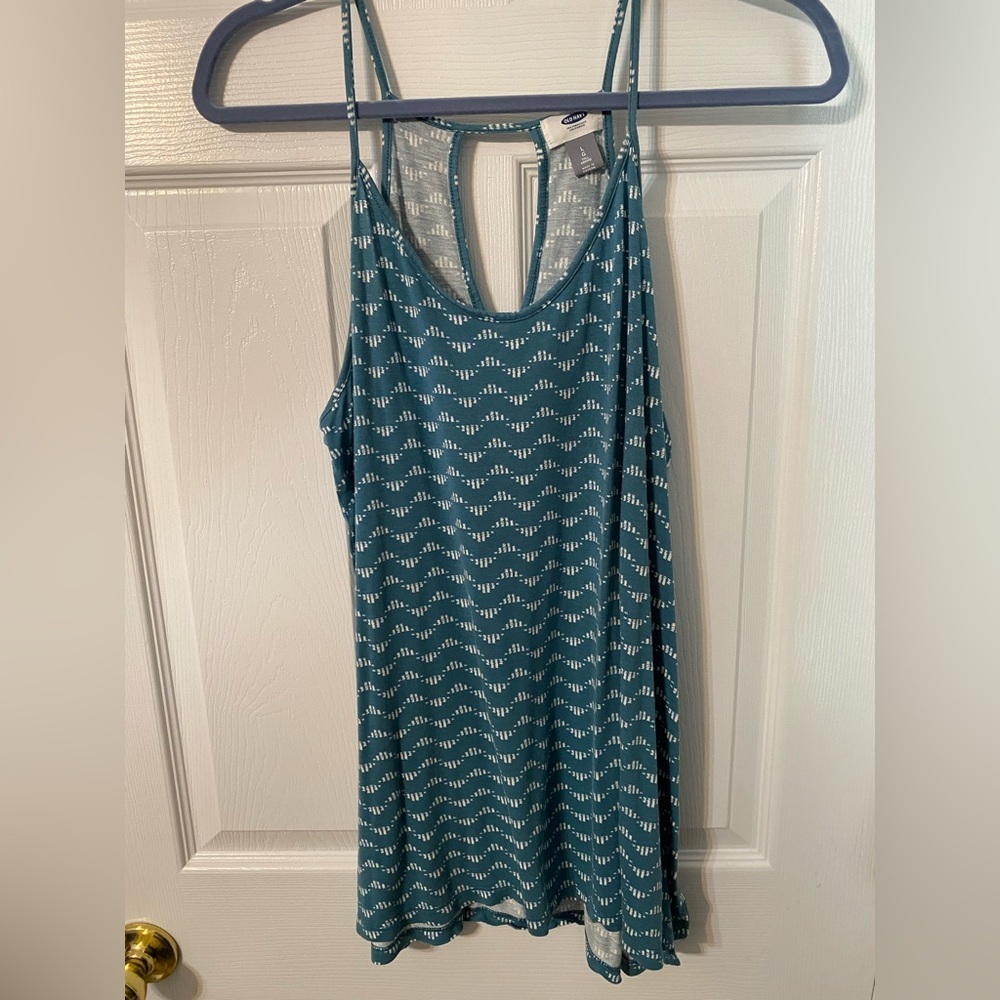 Old Navy Blue and Teal Tank Top large